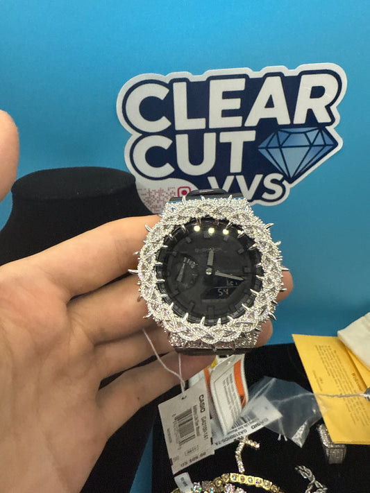 CUSTOM BLACK THORN MOISSANITE GSHOCK GA-2100