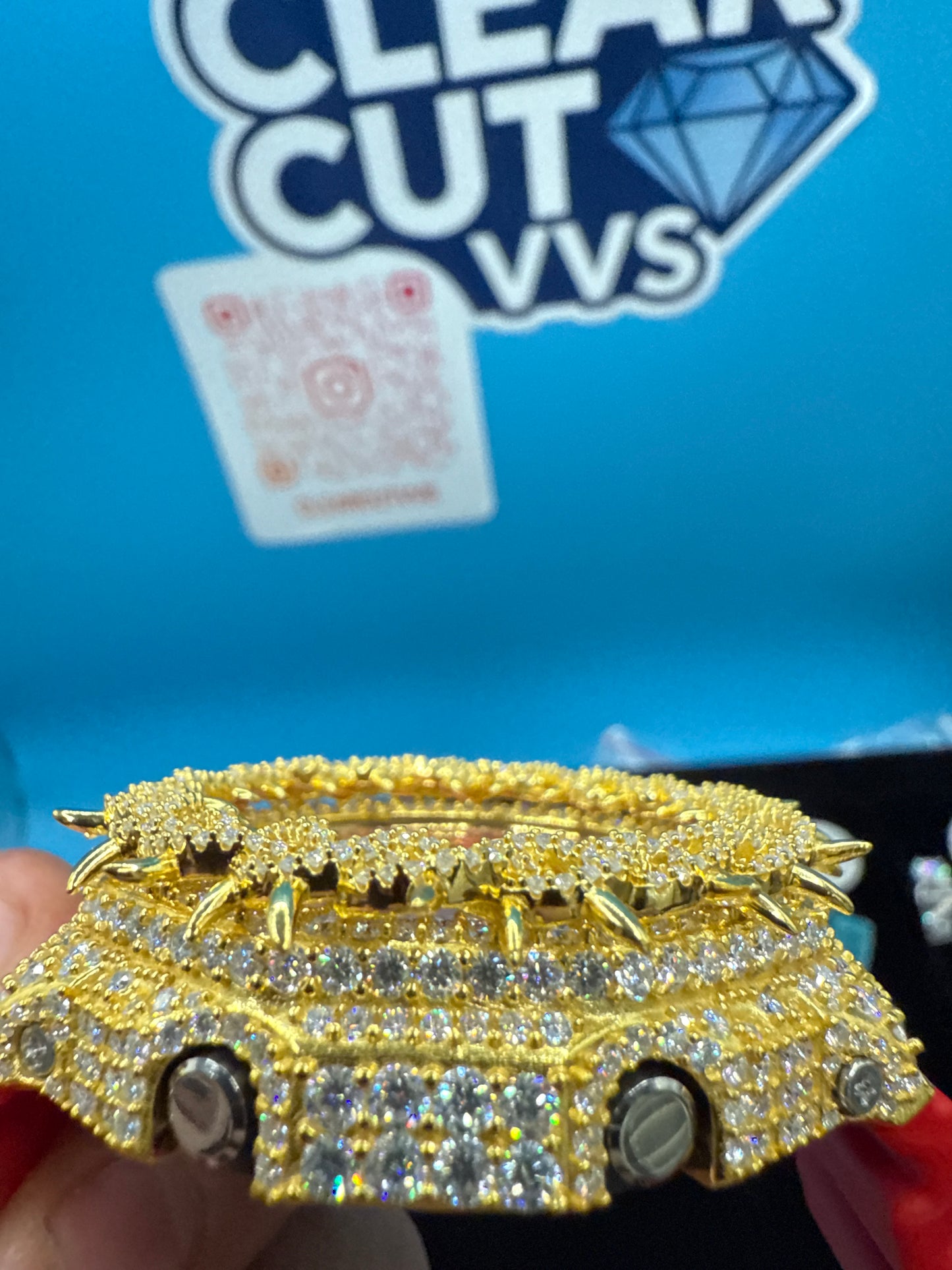 CUSTOM RED MOISSANITE GSHOCK GA-2100