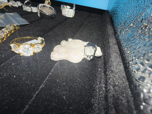 KING KONG MOISSANITE PENDANT, 925 SILVER