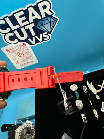 CUSTOM RED MOISSANITE GSHOCK GA-2100