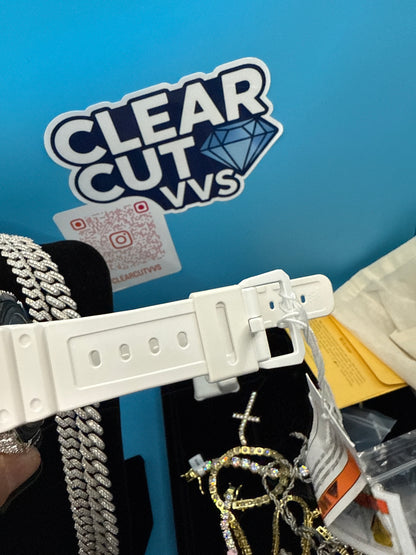 CUSTOM WHITE/BLACK THORN MOISSANITE GSHOCK GA-2100