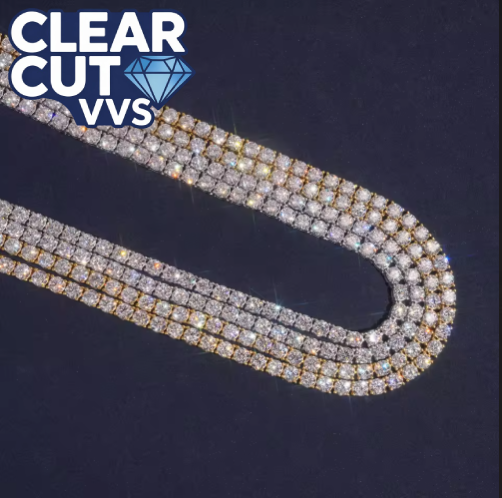 3MM VVS Moissanite Tennis Chain | Solid 925 Silver Iced Out Necklace