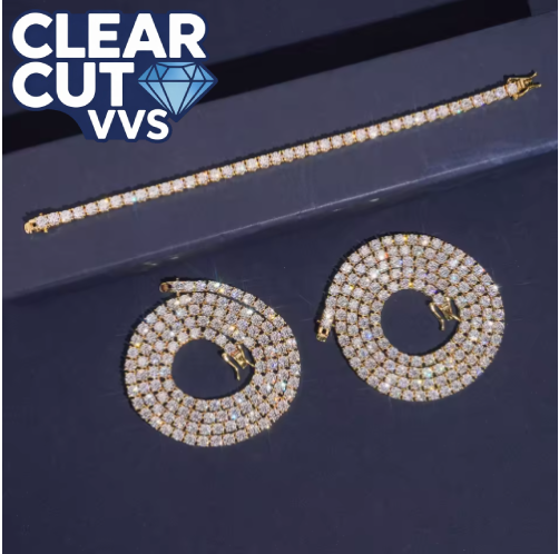 3MM VVS Moissanite Tennis Chain | Solid 925 Silver Iced Out Necklace